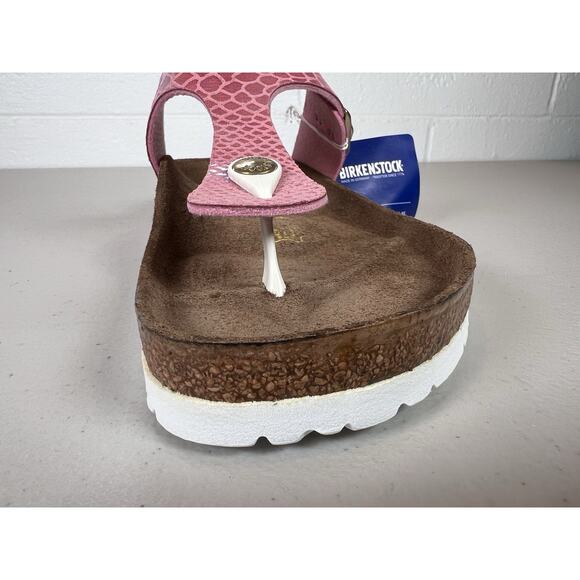 Birkenstock Gizeh Women’s 11 US 42 EU Snake Metallic Pink Rose Gold Sandals NWOB - Picture 11 of 16